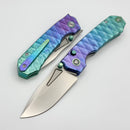 Remette RT-Rhino Blue/Green Crystal Titanium Handle w/ M390 Blade RNV2-A