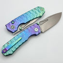 Remette RT-Rhino Blue/Green Crystal Titanium Handle w/ M390 Blade RNV2-A