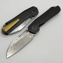 Remette & Divo Bender w/ Black Milled Titanium Handle w/ 3.15" Damascus DIVORT1A