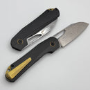 Remette & Divo Bender w/ Black Milled Titanium Handle w/ 3.15" Damascus DIVORT1A