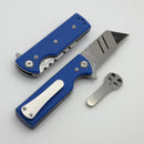 Chaves CHUB Flipper w/ Blue G-10 Handles & Utility Blade Stonewash - Blue Label