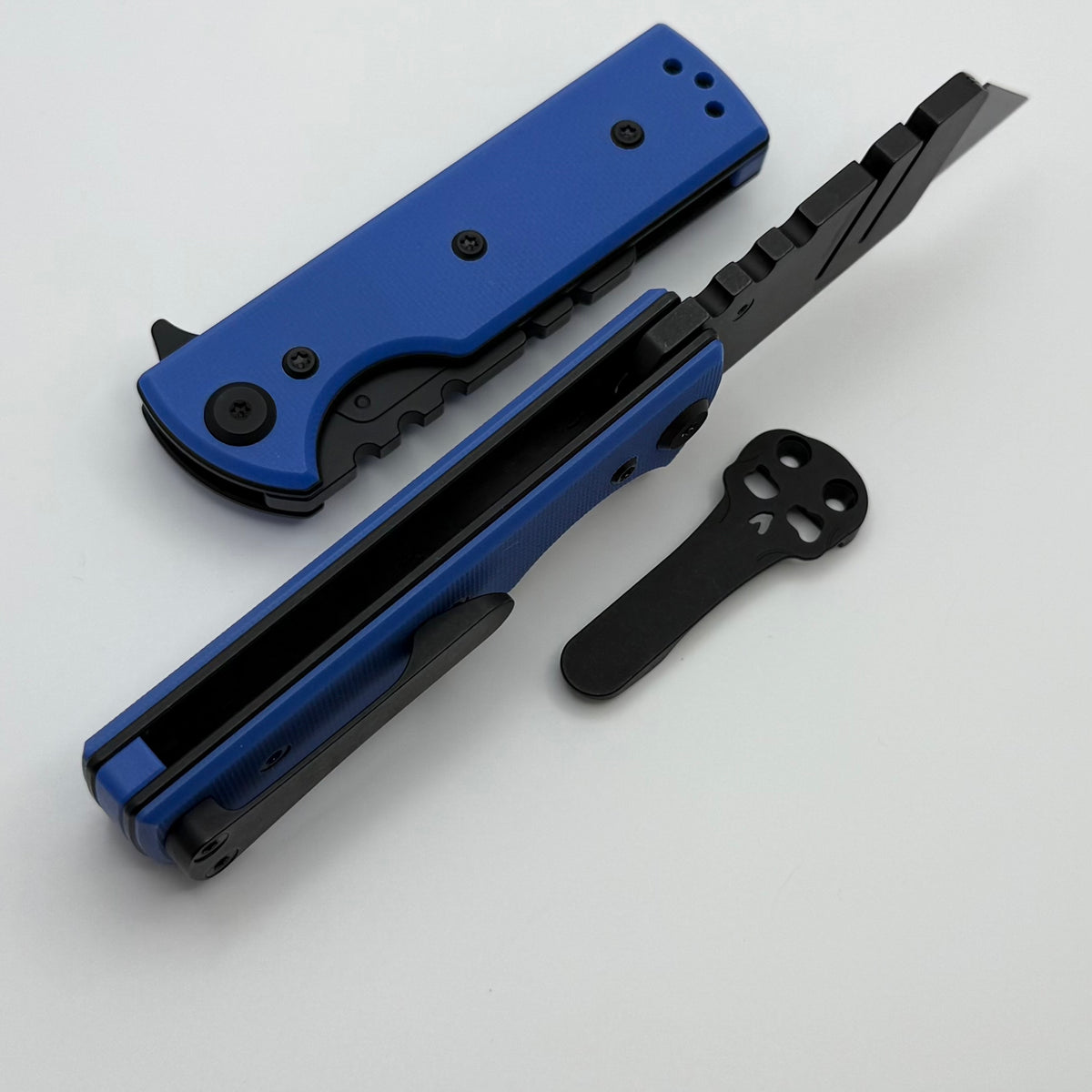 Chaves CHUB Flipper w/ Blue G-10 Handles & Utility Blade Blackout - Bl