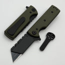 Chaves CHUB Flipper w/ Green G-10 Handles & Utility Blade Blackout - Blue Label