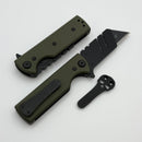 Chaves CHUB Flipper w/ Green G-10 Handles & Utility Blade Blackout - Blue Label