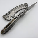 Microtech Marfione Select Amphibian RAM LOK Frag Titanium Handles & Partial Serrated Stonewash M390MK w/ Double Vapor Blast & Bronze Accents 137RL-11FRMS1