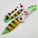 Microtech Knives LUDT Gen III Smooth Handle Ghost Busters Caution Tape S/E NCB Exclusive Signature Series 1135S-1GBS-XGB One Per Household