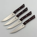 Microtech Steak 4 Piece Set Black Cherry G-10 Handle w/ Stonewash M390MK 3600-12SETBC