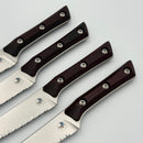 Microtech Steak 4 Piece Set Black Cherry G-10 Handle w/ Stonewash M390MK 3600-12SETBC