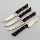 Microtech Steak 4 Piece Set Black Cherry G-10 Handle w/ Stonewash M390MK 3600-12SETBC