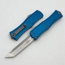 Microtech Knives Mini Hera Stonewash T/E M390MK w/ Blue Handle 1704M-10BL