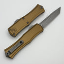 Microtech Knives Mini Hera Apocalyptic T/E M390MK w/ Tan Handle 1704M-10APTA