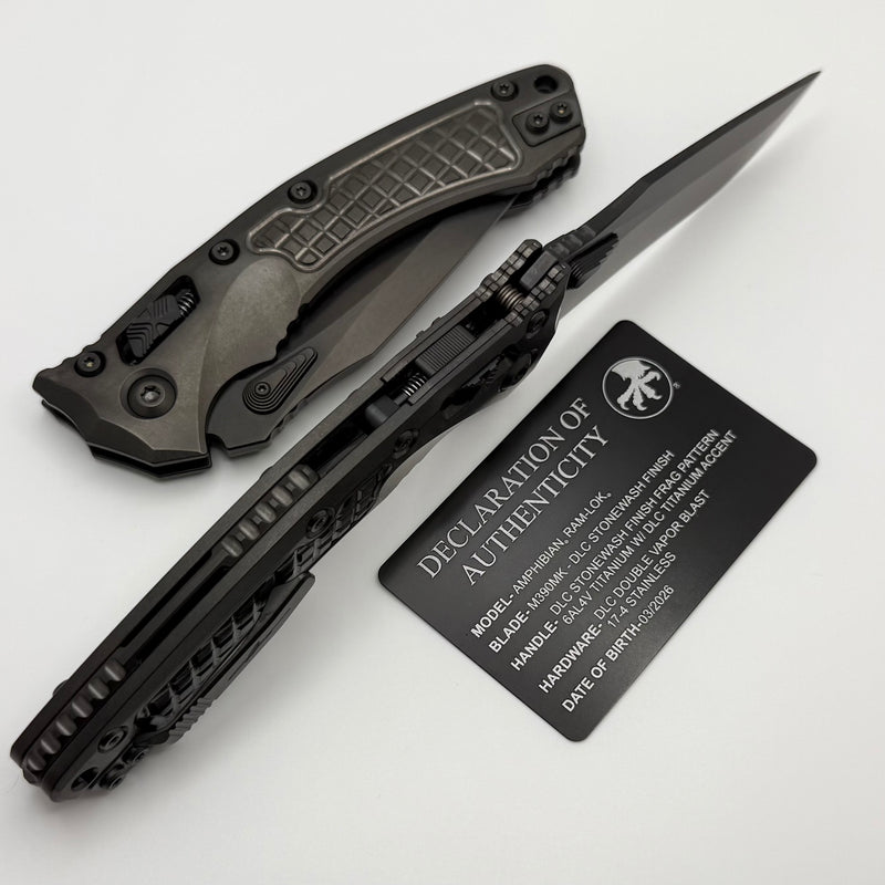 Microtech Marfione Select Amphibian RAM LOK DLC Frag Titanium Handles