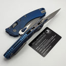 Microtech Marfione Select Amphibian RAM LOK Antique Blue Slab Side Titanium Handles & Apocalyptic M390MK w/ Blue Accents 137RL-10APMS2
