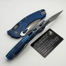 Microtech Marfione Select Amphibian RAM LOK Antique Blue Frag Titanium Handles & Apocalyptic M390MK w/ Blue Accents 137RL-10APFRMS2