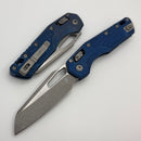 Microtech Marfione Select MSI RAM LOK Antique Blue Frag Titanium Handles & Apocalyptic M390MK w/ Blue Accents 210-10APFRMS2
