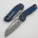 Microtech Marfione Select MSI RAM LOK Antique Blue Slab Side Titanium Handles & Apocalyptic M390MK w/ Blue Accents 210-10APMS2