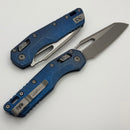 Microtech Marfione Select MSI RAM LOK Antique Blue Slab Side Titanium Handles & Apocalyptic M390MK w/ Blue Accents 210-10APMS2