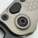 Grenade Blem Microtech Borka Stitch Natural Clear w/ Black Full Serrated M390 169-3NC