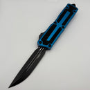 Pre-Owned Microtech Scarab 2 Gen 3 Black D/E-S w/ Blue Handles 1180-1BL