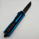 Pre-Owned Microtech Scarab 2 Gen 3 Black D/E-S w/ Blue Handles 1180-1BL