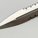 Grenade Blem Microtech Dirac Delta D/E Satin Partial Serrated w/ Black Handle 227-5