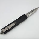 Grenade Blem Microtech Dirac Delta D/E Satin Partial Serrated w/ Black Handle 227-5