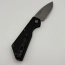 Pre-Owned Discontinued Pro-Tech PT Plus Black Gridlock Aluminum Handle w/ Blasted Hardware - Black Clip & Stonewash MagnaCut Blade PT205-Gridlock