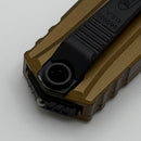 Factory Blem Microtech Cypher II Black Tactical Partial Serrated w/ Tan Handle S/E 1241-2TA