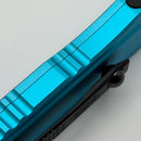 Factory Blem Microtech Cypher II D/E Black Partial Serrated w/ Turquoise Handle 1242-2TQ