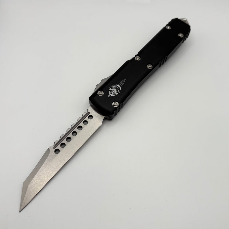 Pre-Owned Microtech Ultratech Warhound Stonewash Standard & Black 119W-10S