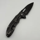 Pre-Owned Mechforce Knives Sentry Rick Lala Collab PVD Black Scroll Pattern Titanium & PVD Black M390