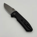 Pre-Owned Pro-Tech SBR Left Handed Short Bladed Rockeye Smooth Aluminum Black Handle & Stonewash S35 Blade LG401-LH