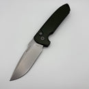 Pre-Owned Pro-Tech Les George Rockeye Green Handle & Stonewash CPM-S35VN LG301-Green
