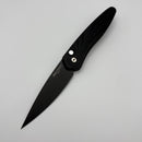 Pre-Owned Pro-Tech Newport Black 3D Wave w/ Mother of Pearl Button & Black S35VN 3437