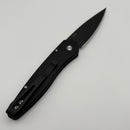 Pre-Owned Pro-Tech Newport Black 3D Wave w/ Mother of Pearl Button & Black S35VN 3437