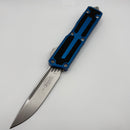Pre-Owned Microtech Scarab 2 Gen 3 Blue Handles w/ S/E Spine Fluted Apocalyptic M390MK 1278-10APBL