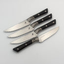 Microtech Steak 4 Piece Set Black G-10/Titanium Bolster Handle w/ Stonewash M390MK 3600B-12SETBK