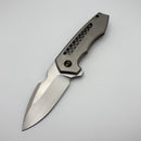 Pre-Owned We Knife Harpen Flipper Milled Titanium Handles & Hand Rubbed Satin CPM-20CV Blade WE23019-4