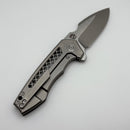 Pre-Owned We Knife Harpen Flipper Milled Titanium Handles & Hand Rubbed Satin CPM-20CV Blade WE23019-4