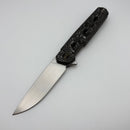 Pre-Owned We Knife Navo Flipper Aluminum Foil Carbon Fiber Handles & Hand Rubbed Satin CPM-20CV WE22026-6