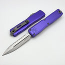 Microtech Ultratech Gen IV D/E Stonewash Full Serrated w/ Purple Handle 11224-12PU