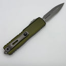 Microtech UTX-85 Gen IV w/ OD Green Handle & Part Serrated Apocalyptic D/E M390MK 12324-11APOD