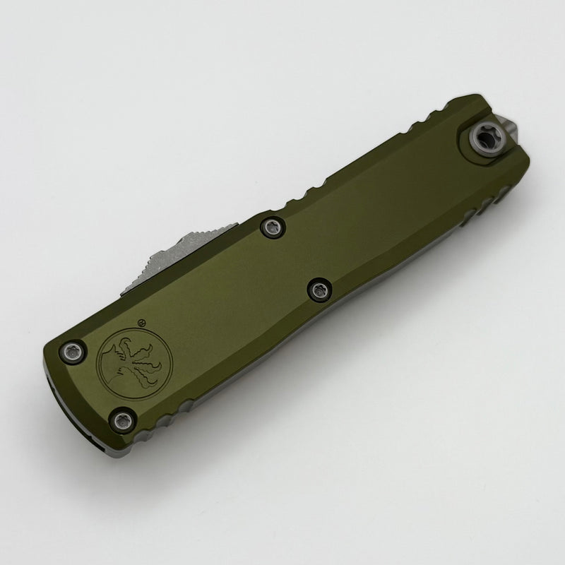 Microtech UTX-85 Gen IV w/ OD Green Handle & Part Serrated Apocalyptic