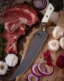 Microtech Butcher Knife w/ Ivory G-10/Bronze Titanium Bolster w/ DLC M390MK 3800B-1DLCIVS