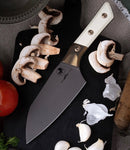Microtech 6" Santoku w/ Ivory G-10/Bronze Titanium Bolster w/ DLC M390MK 3200B-1DLCIVS