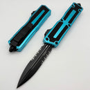 Microtech Scarab 2 Gen 3 Tactical D/E Partial Serrated w/ Turquoise Handle 1280-2TQ