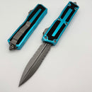 Microtech Scarab 2 Gen 3 D/E Apocalyptic Partial Serrated w/ Turquoise Handle 1280-11APTQ