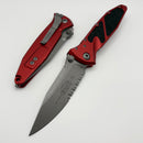 Microtech Socom Elite Manual S/E Partial Serrated Apocalyptic w/ Red Handle 160-11APRD