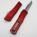 Microtech Knives Combat Troodon Gen III Stonewash Partial Serrated Interceptor w/ Red Handle Signature Series 1217-11RDS