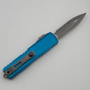 Microtech UTX-85 Gen IV w/ Blue Handle & Part Serrated Apocalyptic D/E M390MK 12324-11APBL